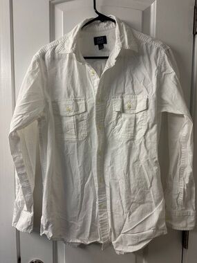 Joe Fresh Men’s White Long-Sleeve Button-Down Shirt